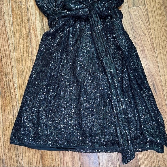 NBD x Revolve Sequin Mini Dress Tinsley Black Halter LBD Holiday NYE Sz Large - Picture 5 of 10